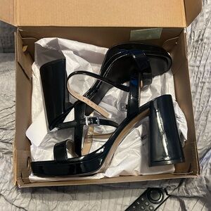 Mix No. 6 Glossy Black Block Heels